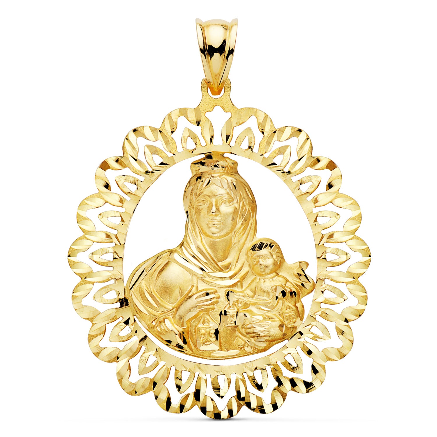 18K Vierge du Mont Carmel Entouré 41 X 35 mm
