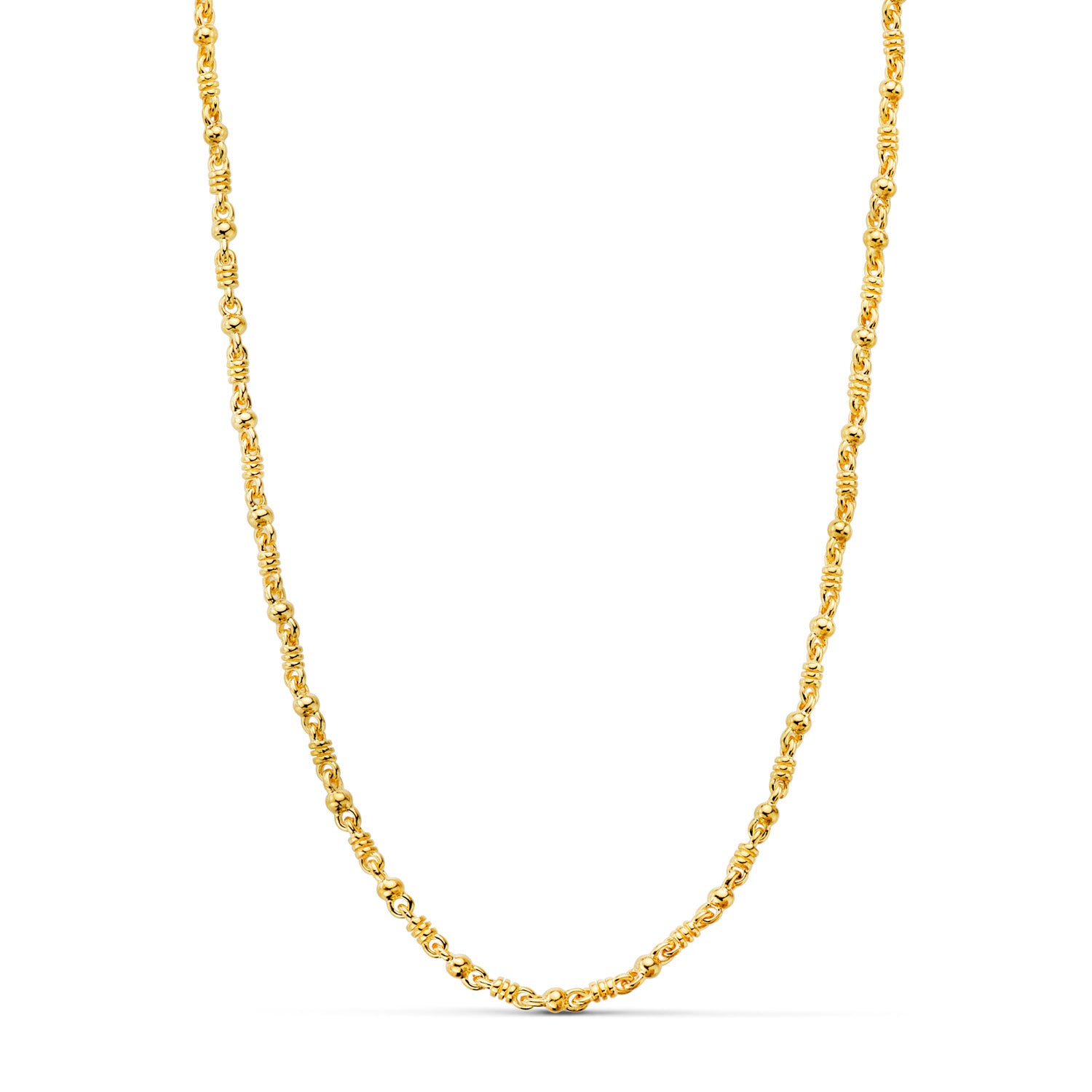 Chaine Boule en Or Jaune Massif 18K et Détail Brillant Largeur : 2,7 mm Longueur : 60CM
