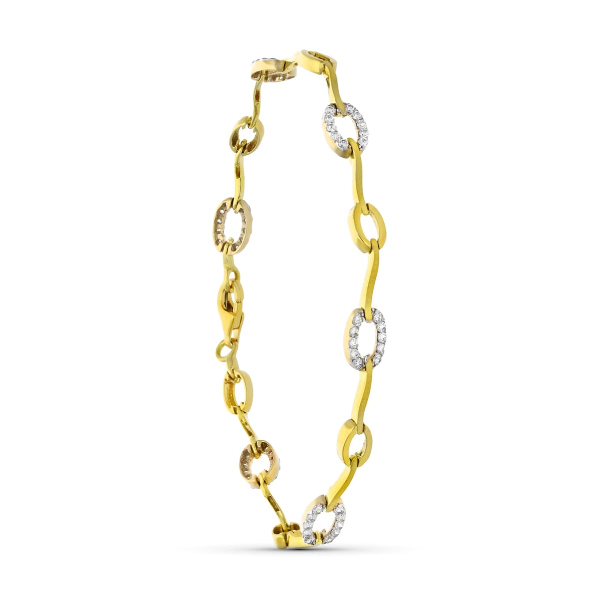 Bracelet en Or Bicolore 18K avec Zircone