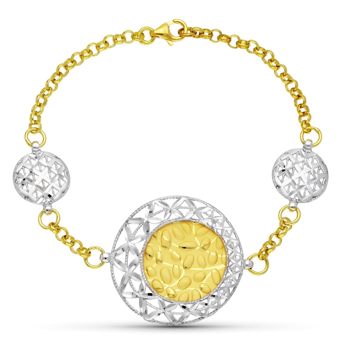 18K Two-tone Gold Laser Bracelet