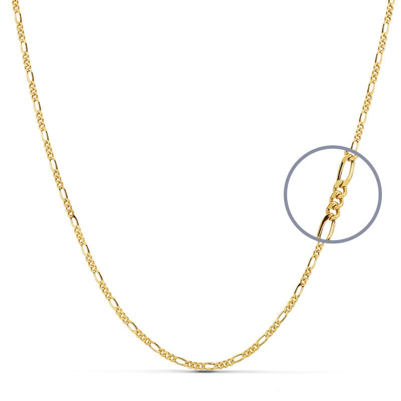 Corrente Figaro 18K 3X1 40 cm oco 2 mm