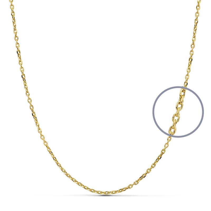 Chaîne Forcée Or Jaune 18K 50 Cm Creuse 150 mm
