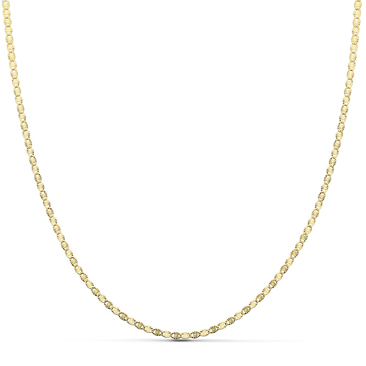 18K Solid Gul Guld Diamantkæde 15 mm 45 Cm
