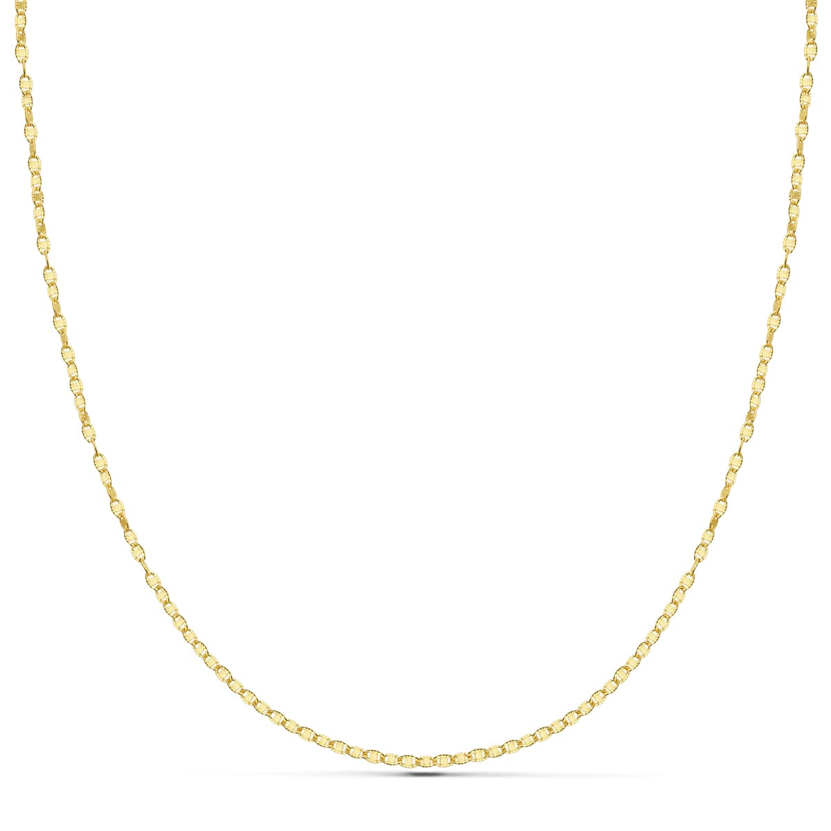 18K Solid Gul Guld Diamantkæde 45 Cm 15 mm