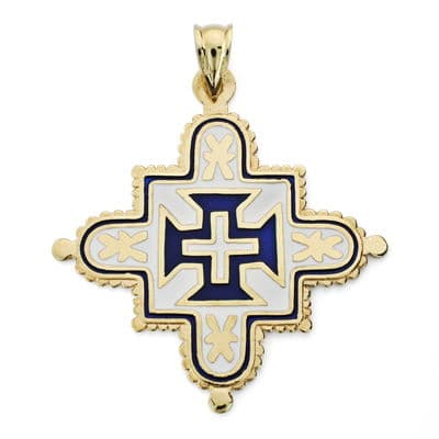 Croix Or Jaune 18K Émail Extremadura 41X38 mm