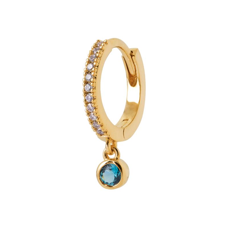 Charm - Blue - Gold Plated - Individual Creole