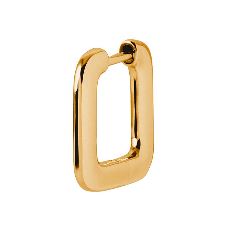 Creole - Square - Gold Plated - Single earring