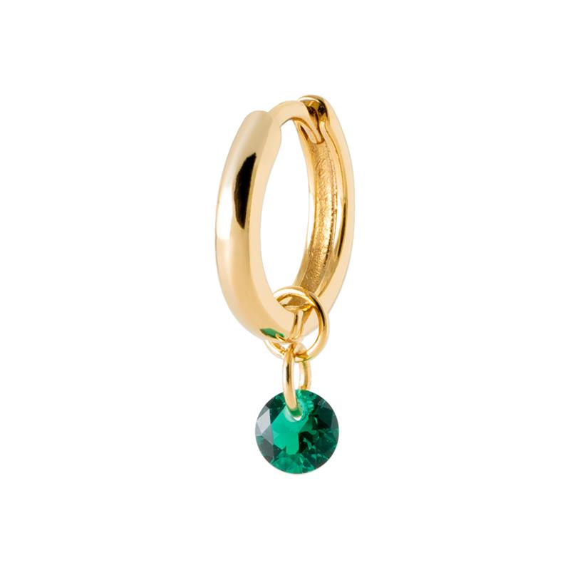 Charm - Green - Gold Plated - Individual Creole