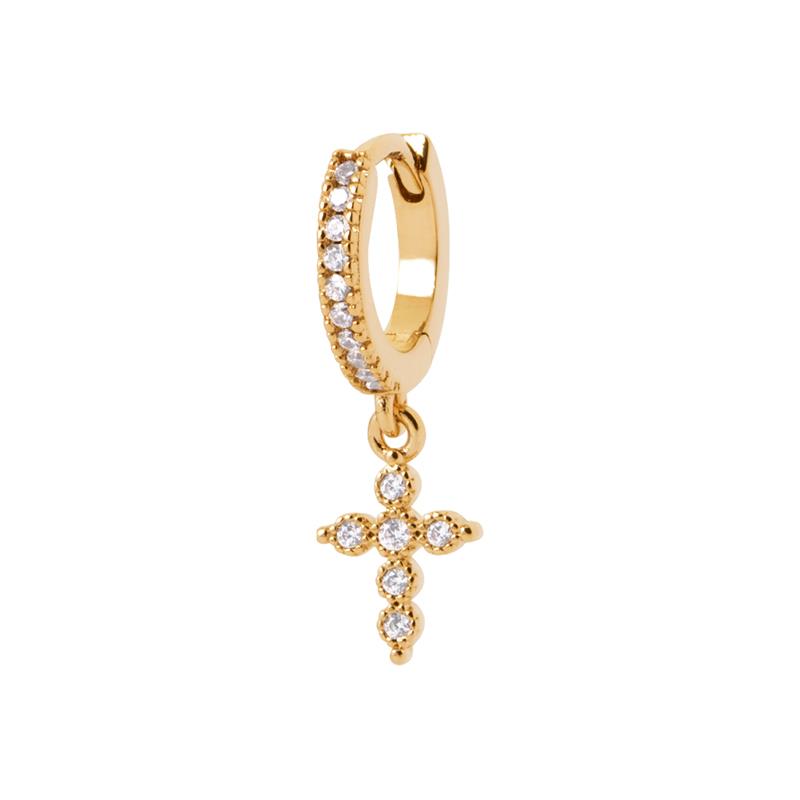 Charm - Cross - Gold Plated - Individual Creole