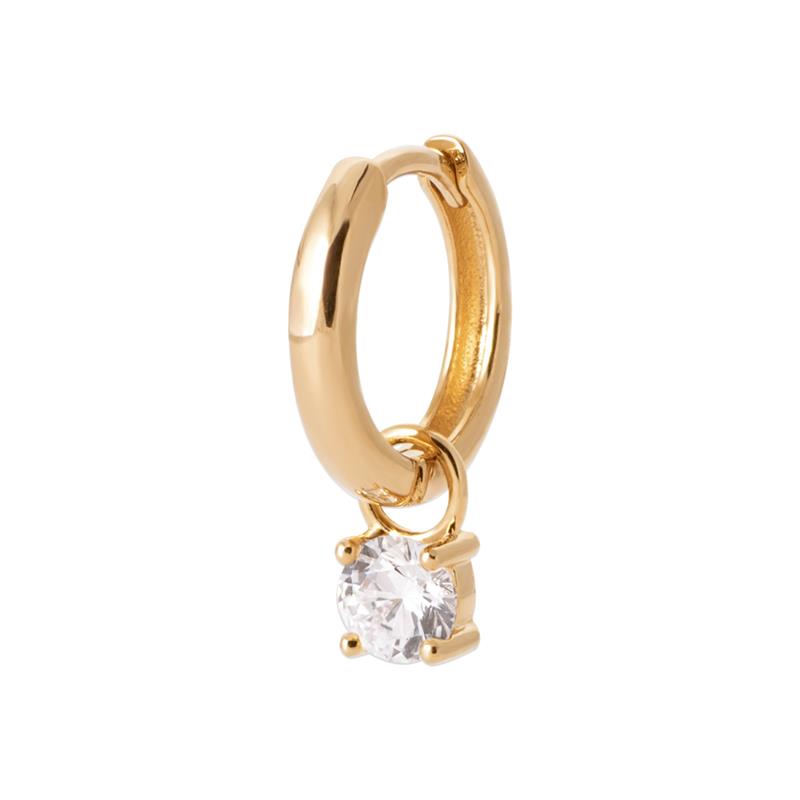 Charm - White - Gold Plated - Individual Creole