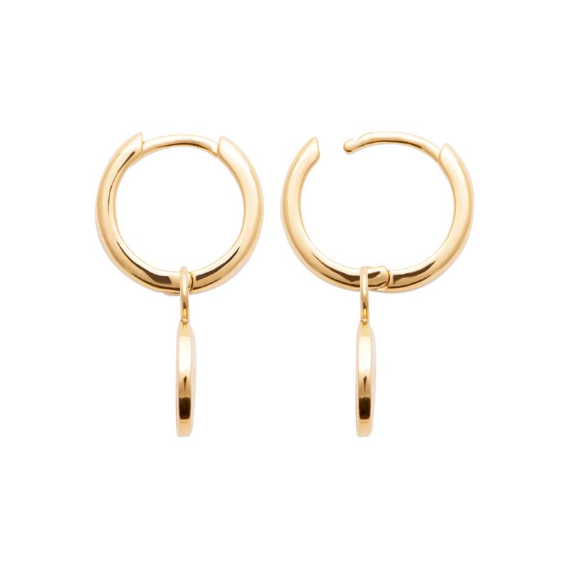 Charm - Disc - Gold Plated - Hoop earrings