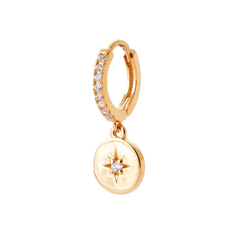 Charm - North Star - Gold Plated - Individual Creole