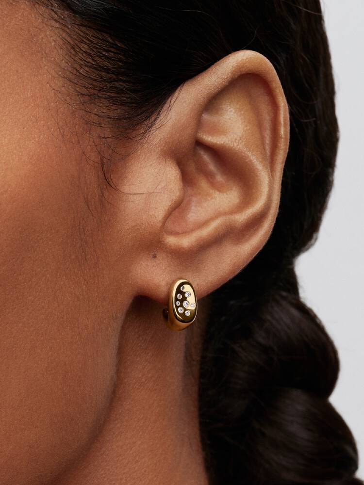 Boucles d'oreilles Pandora - Clous d’Oreilles Sertis de Forme Organique Dorés | 264661C01