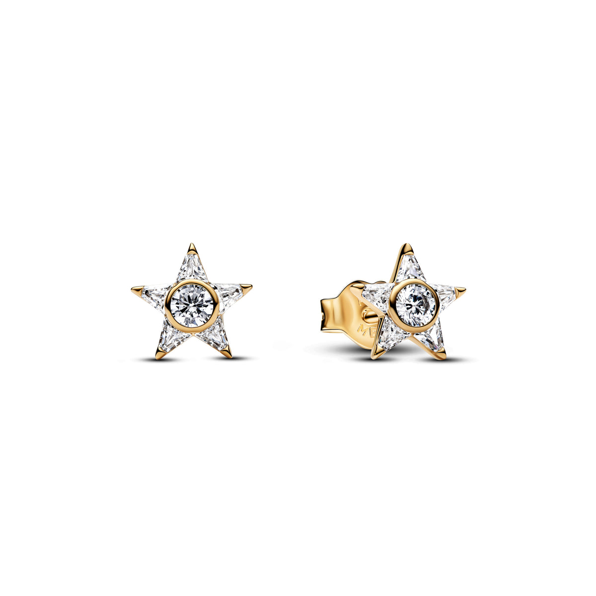 Boucles d'oreilles Clous d’Oreilles Étoile Scintillante Doré
