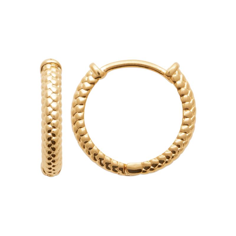 Hoop earrings - Dotted - Gold Plated