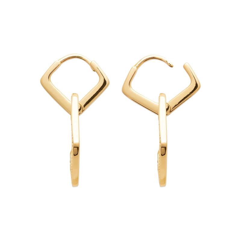 Hoop earrings - Square - Gold Plated