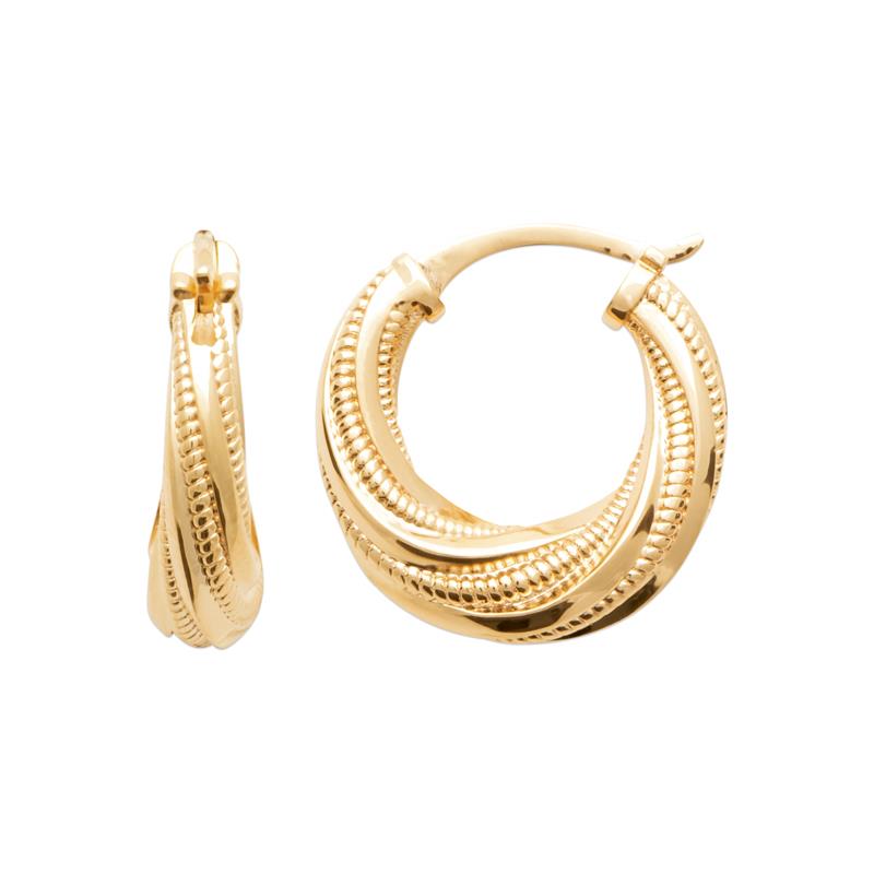 Hoop earrings - Twist - Gold Plated