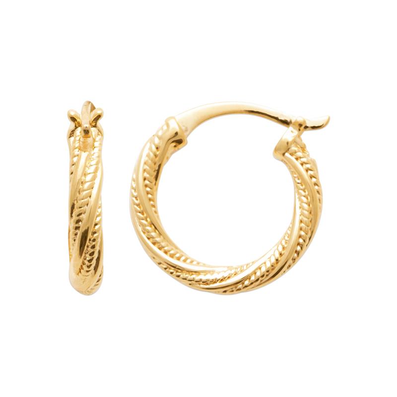 Hoop earrings - Twist - Gold Plated