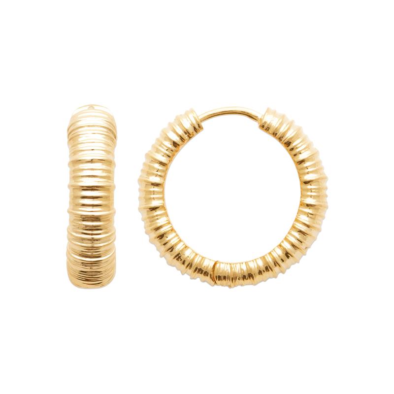 Hypnotic - Pleated - Hoop earrings - Gold Plated