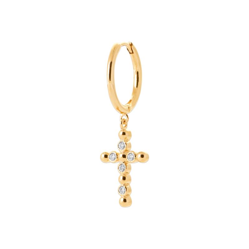 Charm - Cross - Gold Plated - Individual Creole