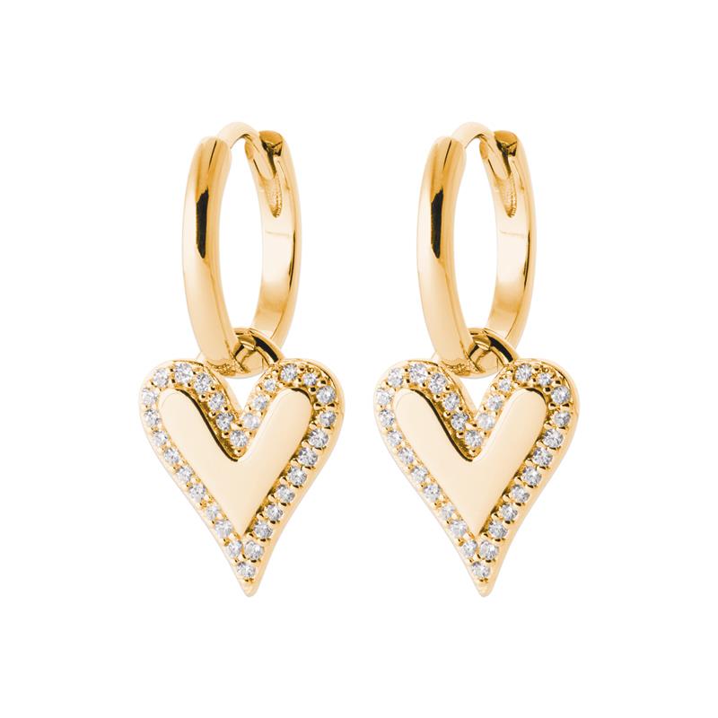 Charm - Heart - Gold Plated - Hoop earrings
