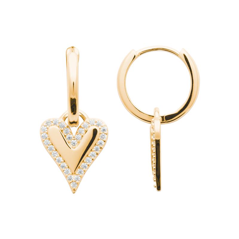 Charm - Heart - Gold Plated - Hoop earrings