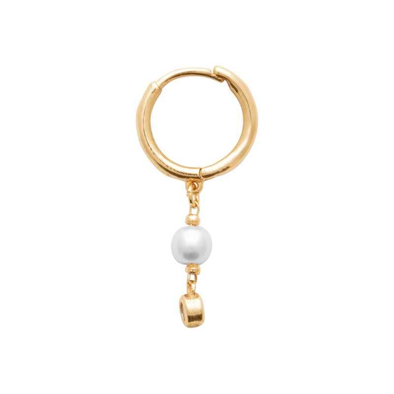 Bus - pearl - gold plated - Creoles