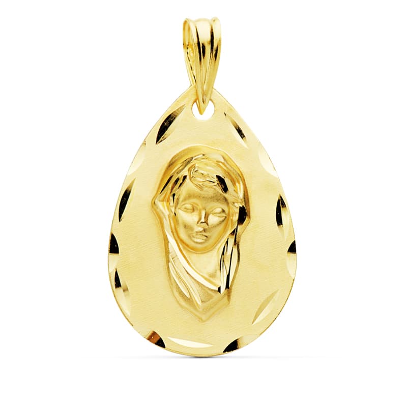 18K Jungfrau-Mädchen-Medaille 22X14MM