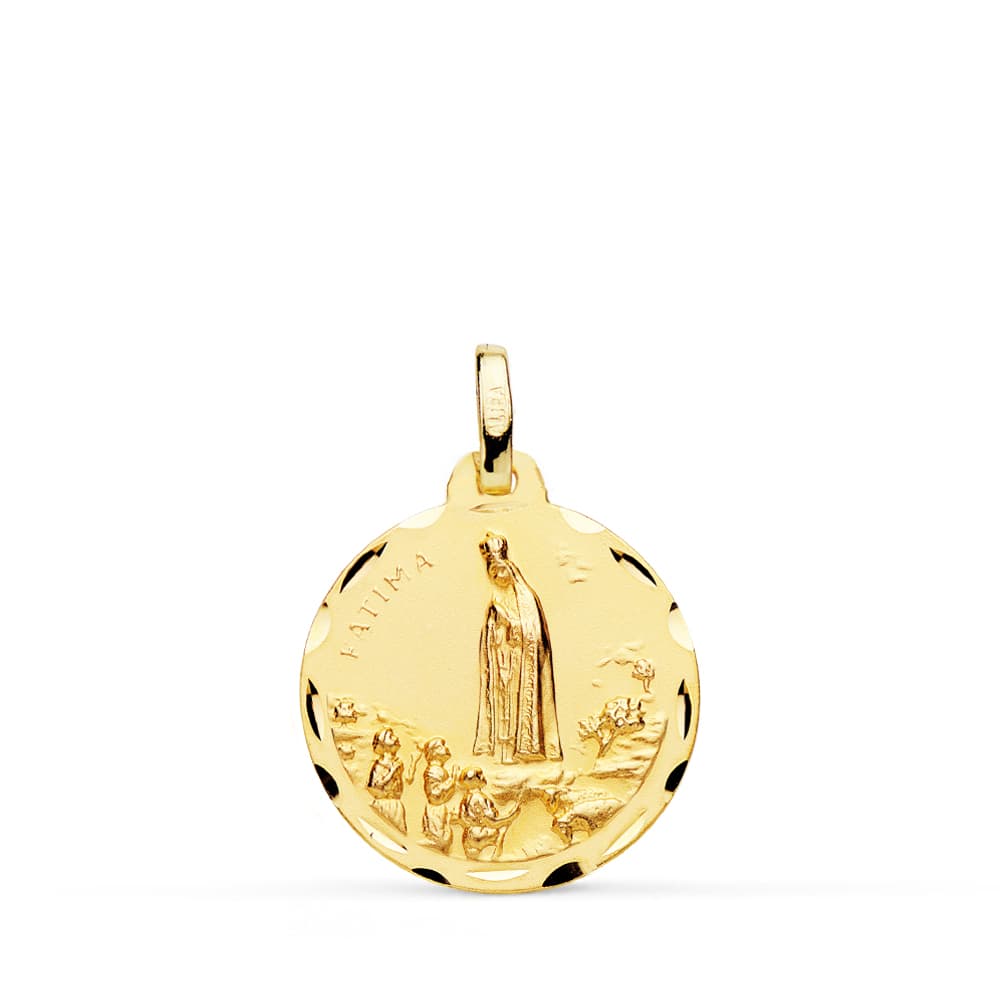 18K Our Lady of Fatima Madalyası 18 mm