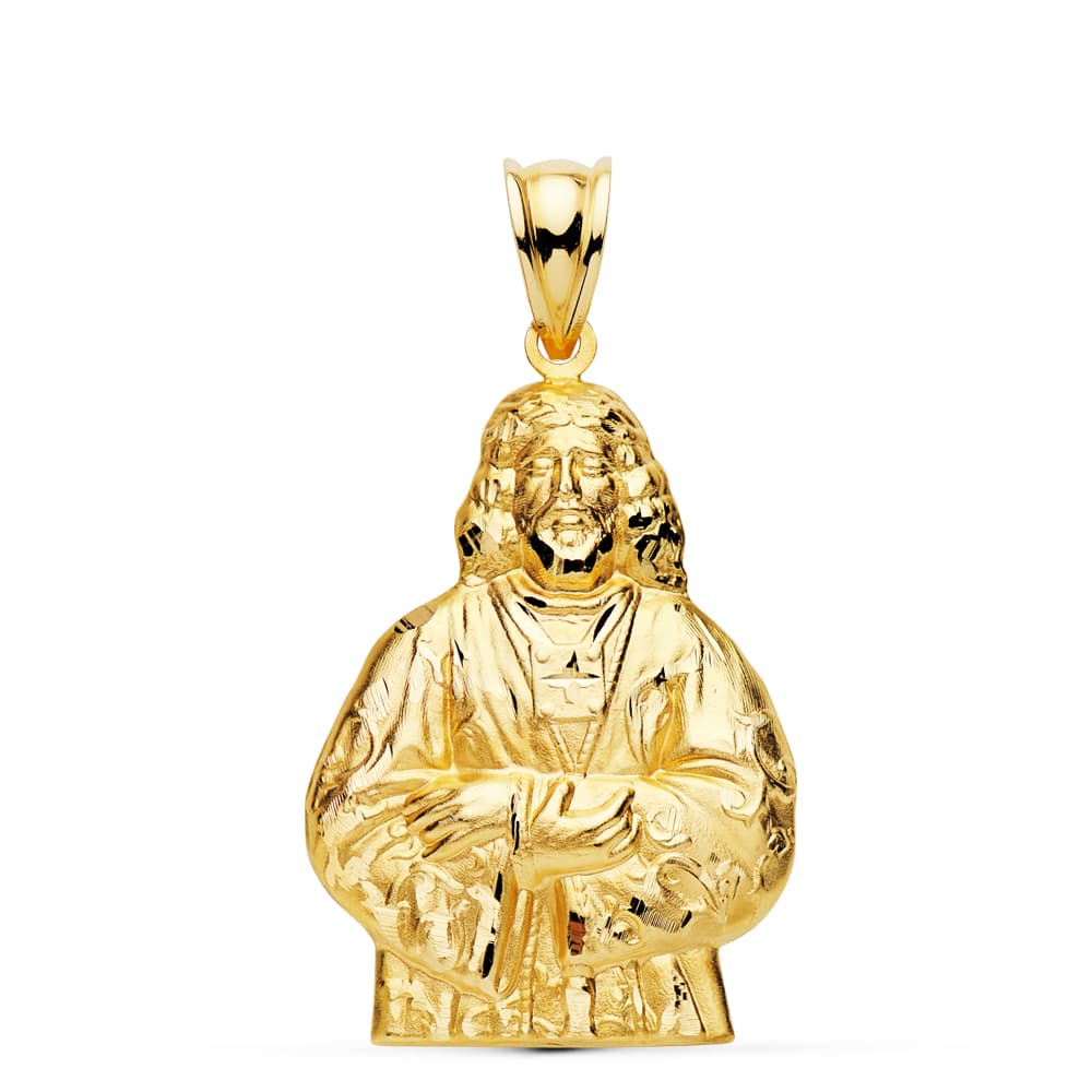 Pendentif Médaille Silhouette Christ Medinacelli 18K Or Jaune 31X20 mm