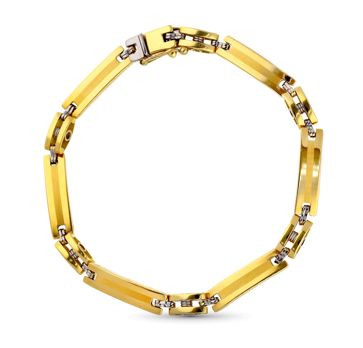 Pulsera para Hombre en Oro Amarillo de 18 Quilates Bicolor