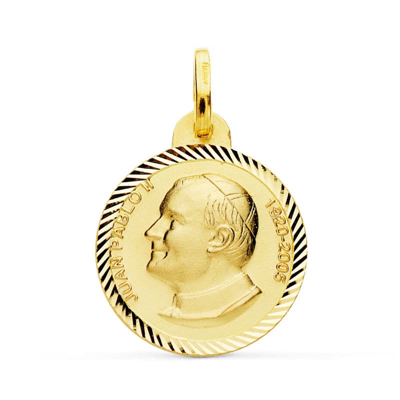 18K John Paul II Medal 20 mm Diamond-plated