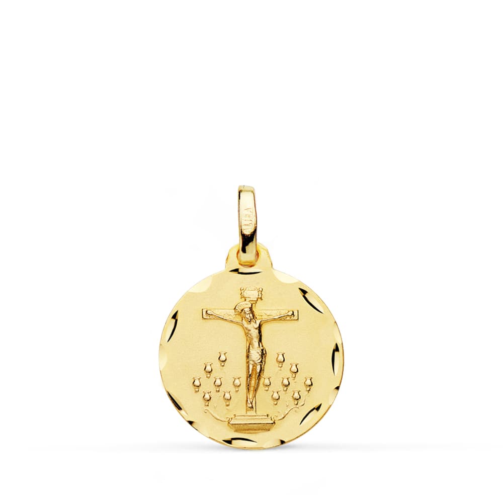 Medalla Cristo Crucificado 18K 16 mm