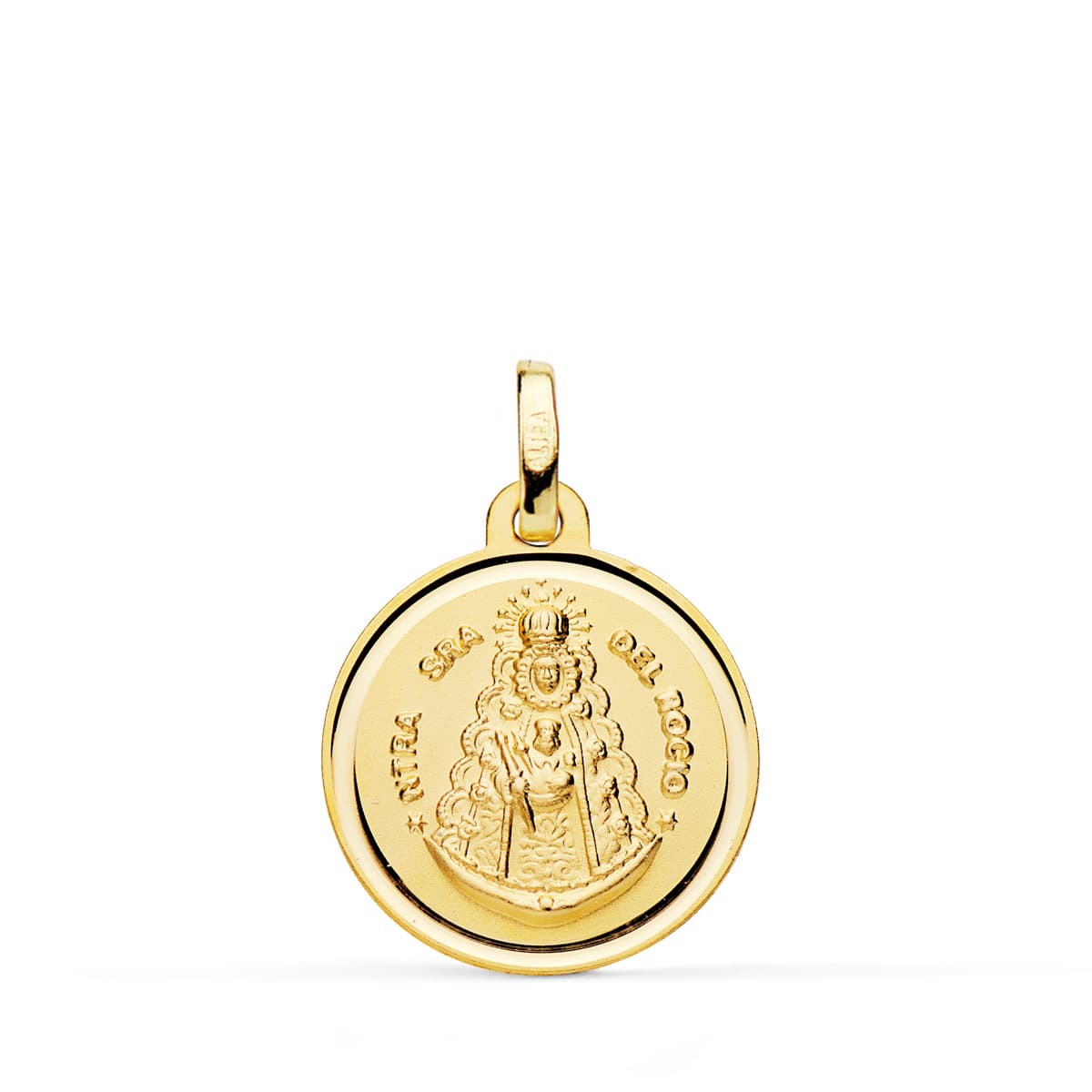 Medalha Virgem do Rocio 18K Bisel 18 mm