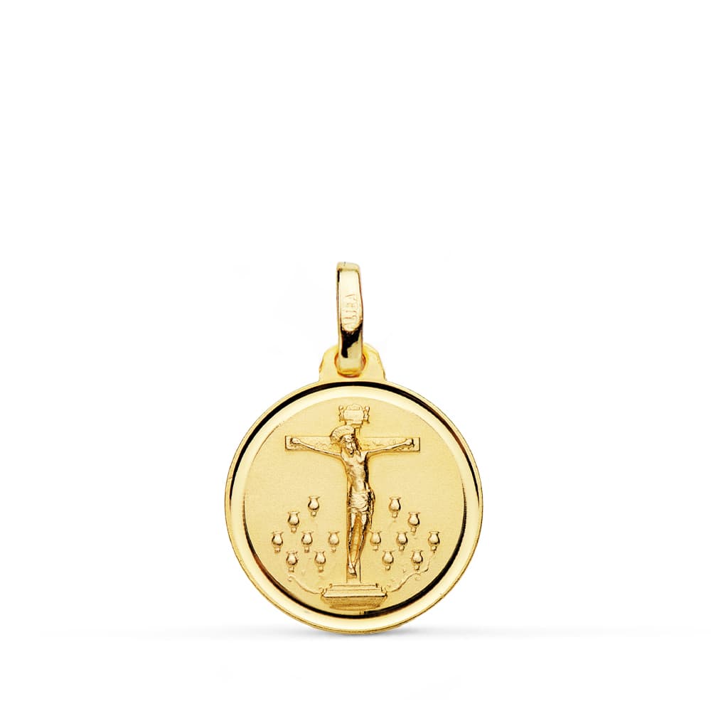 Medalia Hristos răstignit 18K 16 mm