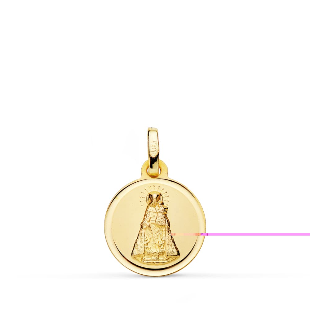 18K Medaille Unserer Lieben Frau von der Verlassenen, 14 mm