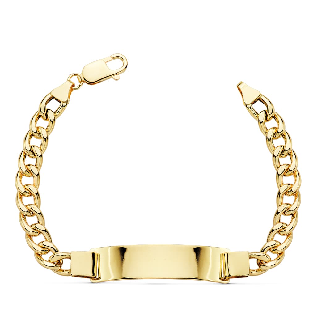Cadena Barba Oro Amarillo 18K Barba Hueca 215 Cm