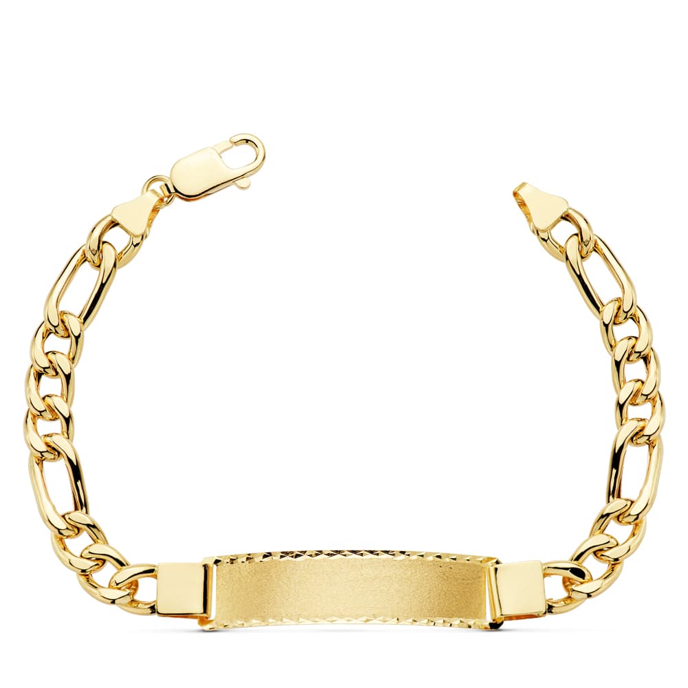 Meio-fio Figaro oco ouro amarelo 18K 215 cm