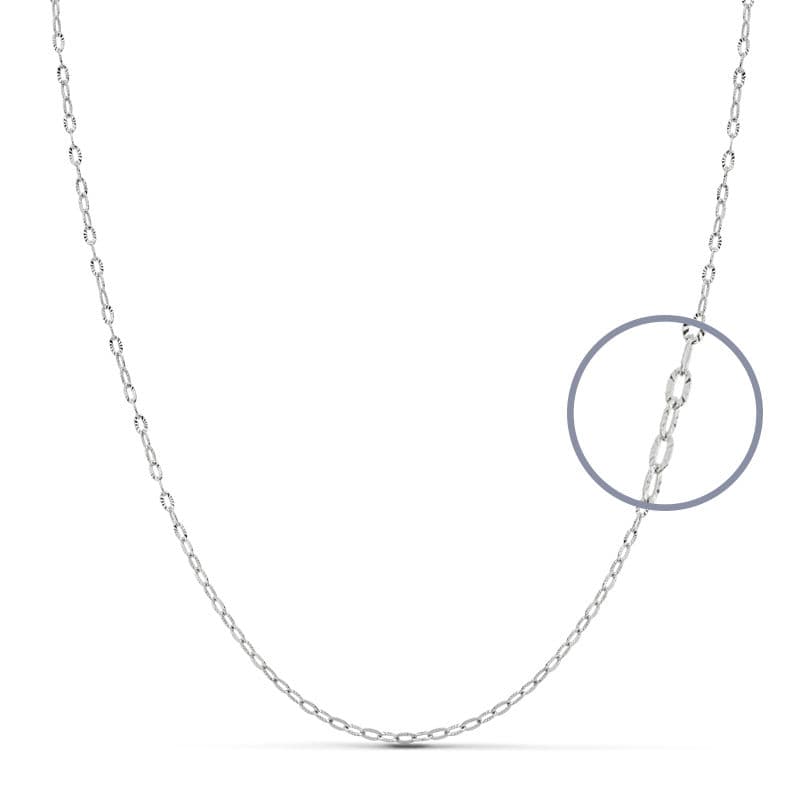 Cadena de Oro Blanco de 18K. 40cm. 1,5 mm