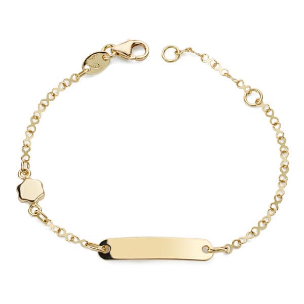 Gourmet Bracelet Or Jaune 18K Motif Fleur 14 Cm