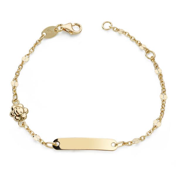 Gourmet Bracelet Or Jaune 18K Motif Soleil 14 Cm