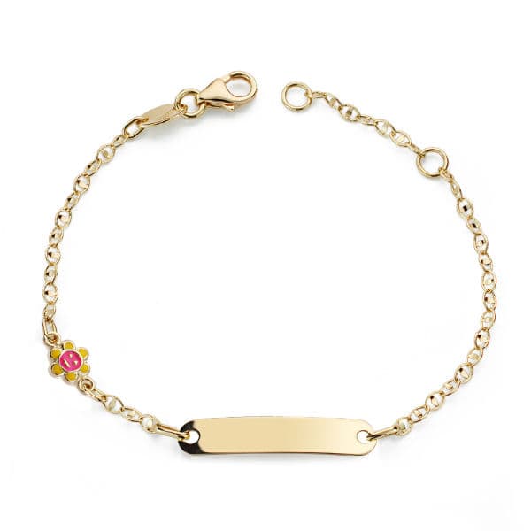 Gourmet Bracelet Or Jaune 18K Émail Soleil 14 Cm