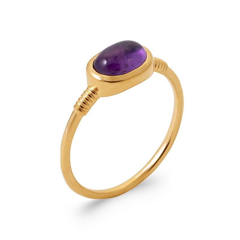 Amethyst - Gold Plated Ring - Azuline