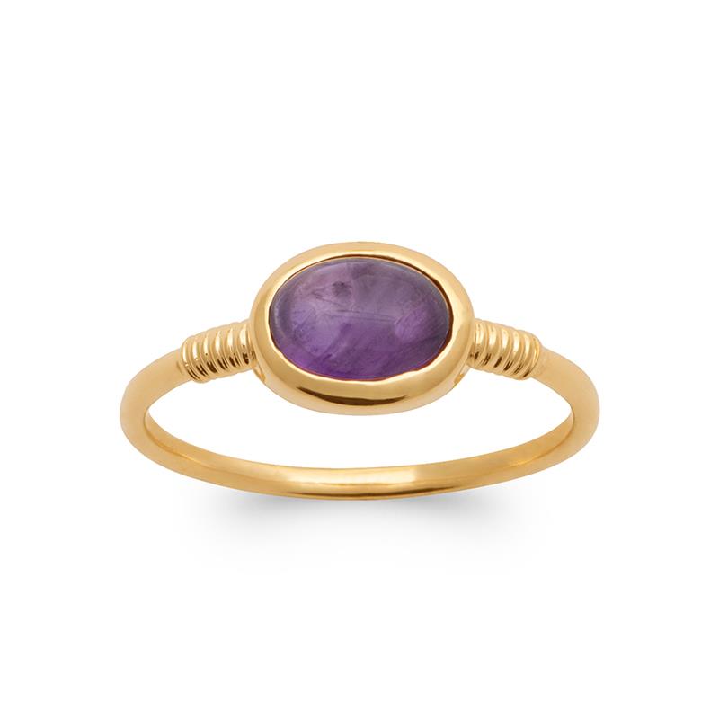 Amethyst - Gold Plated Ring - Azuline