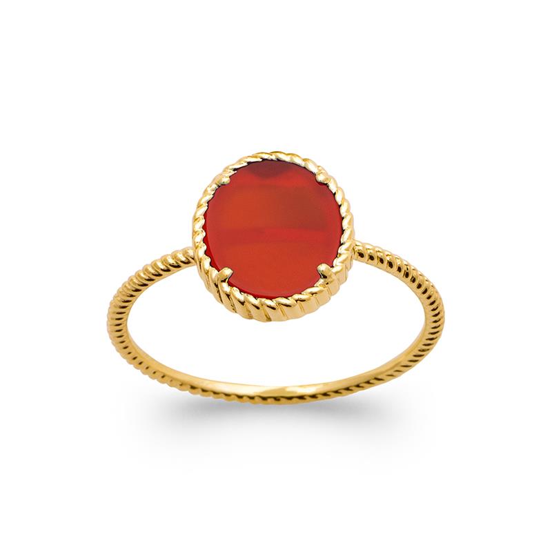 Red Agate - Gold Plated Ring - Azuline