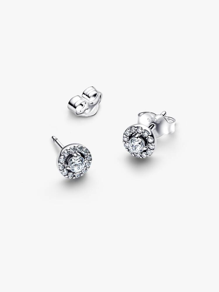 Earrings Pandora - Round Pavé Halo Stud Earrings | 293019C01