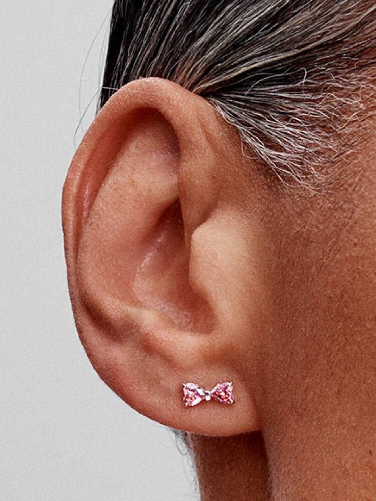 Earrings Pandora - Sparkling Pink Bow Studs | 293505C01