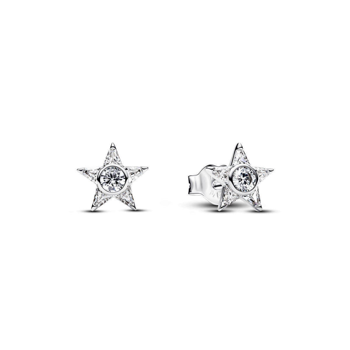 Boucles d'oreilles Clous d’Oreilles Étoile Scintillante Argent