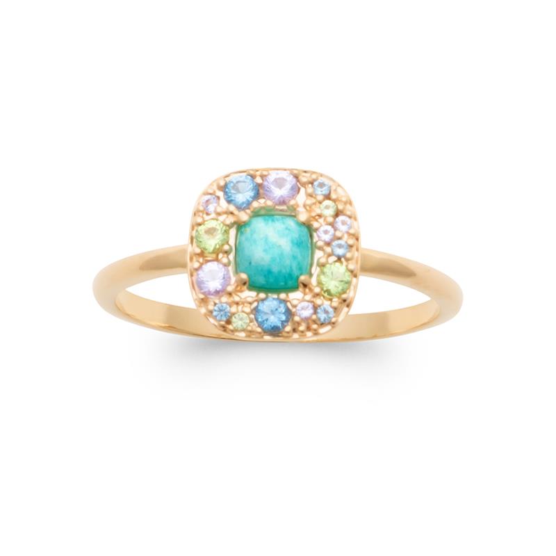 Amazonite - Gold Plated Ring - Azuline
