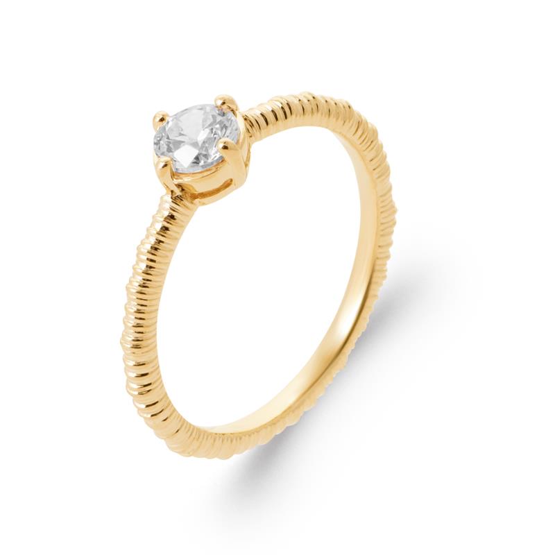 Hypnotique - Solitaire - Gold Plated Ring - Azuline